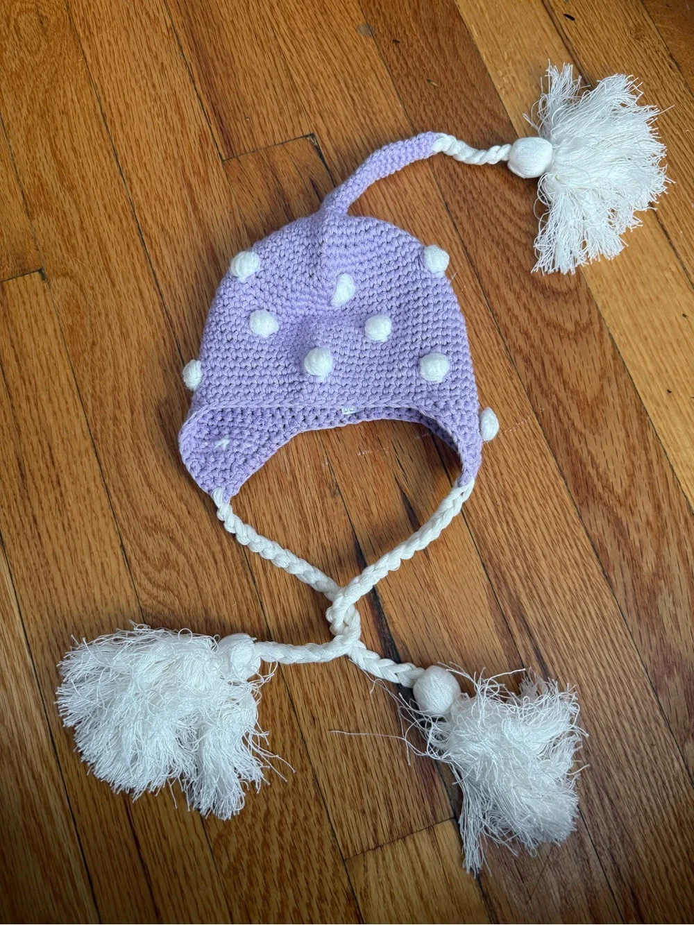 Lavender Knit Pom Pom Kids Hat